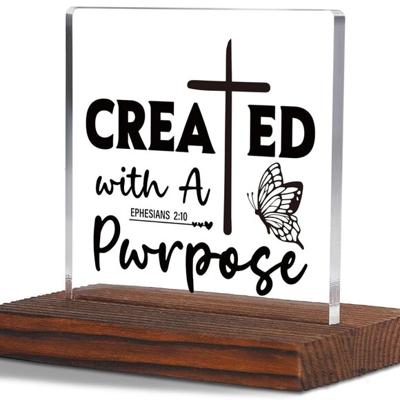 Other - Christian Desk Sign Acrylic Inspirational Ephesians 2:10 Office Decor Gift